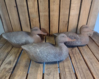 3 Vintage Rubber Duck Decoys