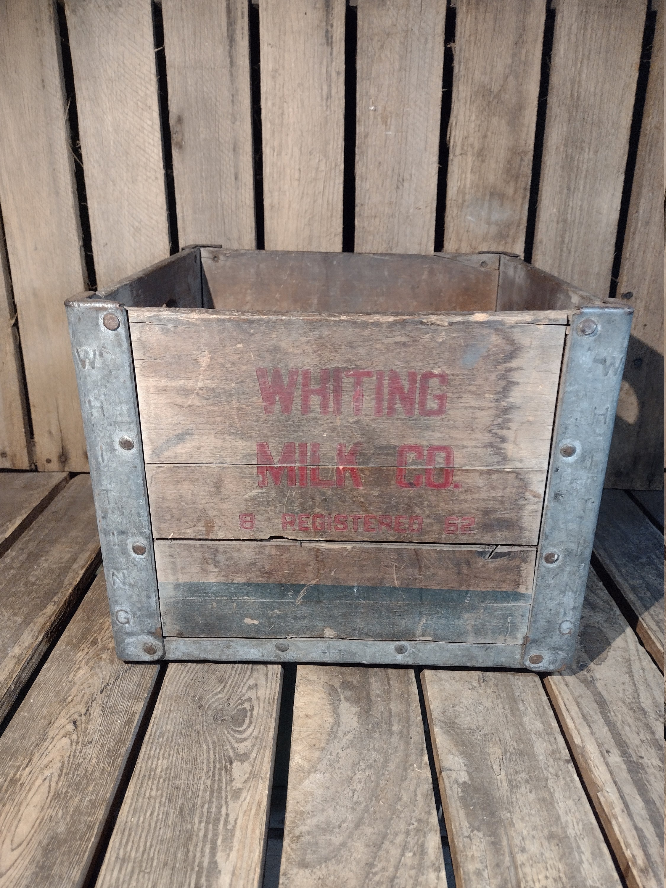 Vintage Whiting Milk Crate - Etsy