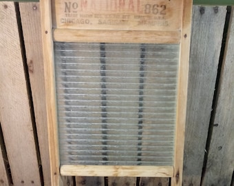 Vintage National Washboard No. 802: Rustic Farmhouse Laundry Decor