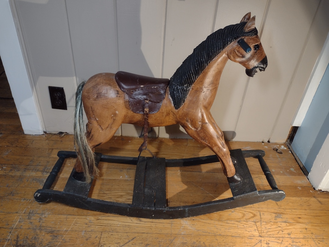 Antique Wooden Rocking Horse Etsy