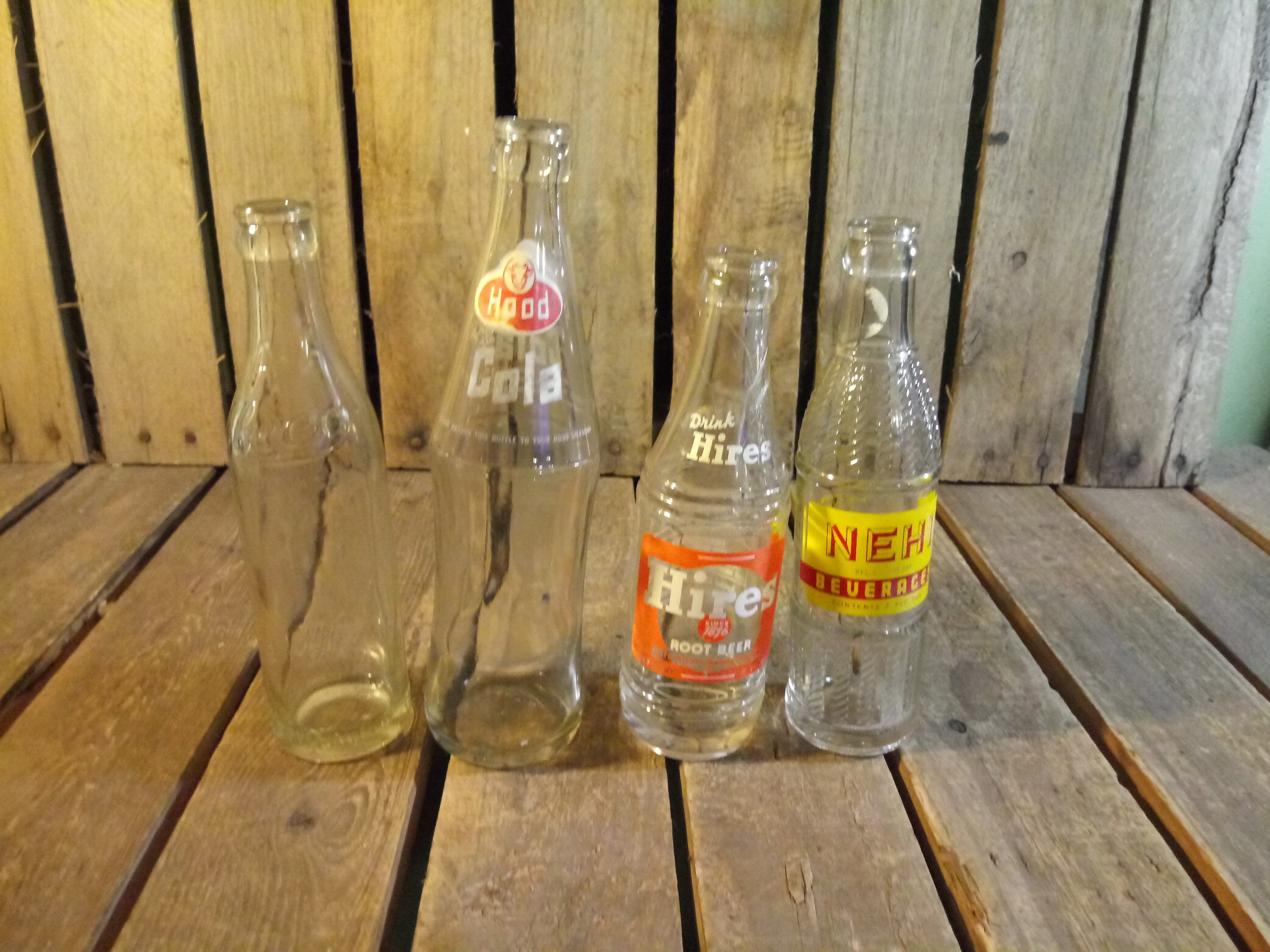 4 Vintage Soda Bottles Etsy