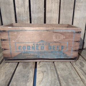 Vintage Distressed Corned Beef Wooden Crate