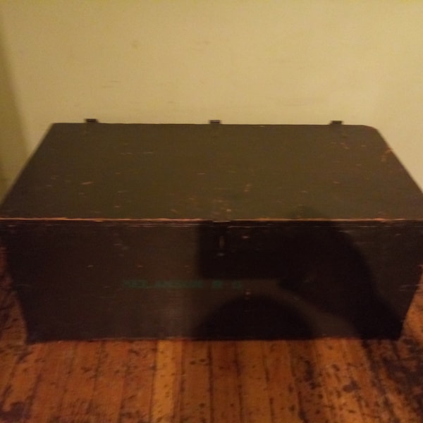 Vintage Wooden Footlocker, Vintage Wooden Military Trunk