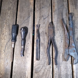 Vintage Hand Tool Lot – Rustic Primitive Tools, Farmhouse Decor, Old Metal Tools, Vintage Carpenter Tools, Collectible Workshop Tools