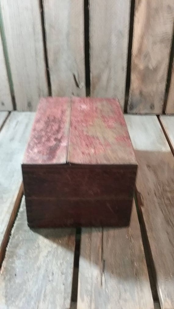 Vintage Recipe Box Wooden Rustic Index Image 0