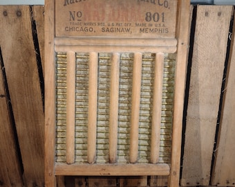 Antique National Washboard Co. No. 801: Rustic Farmhouse Laundry