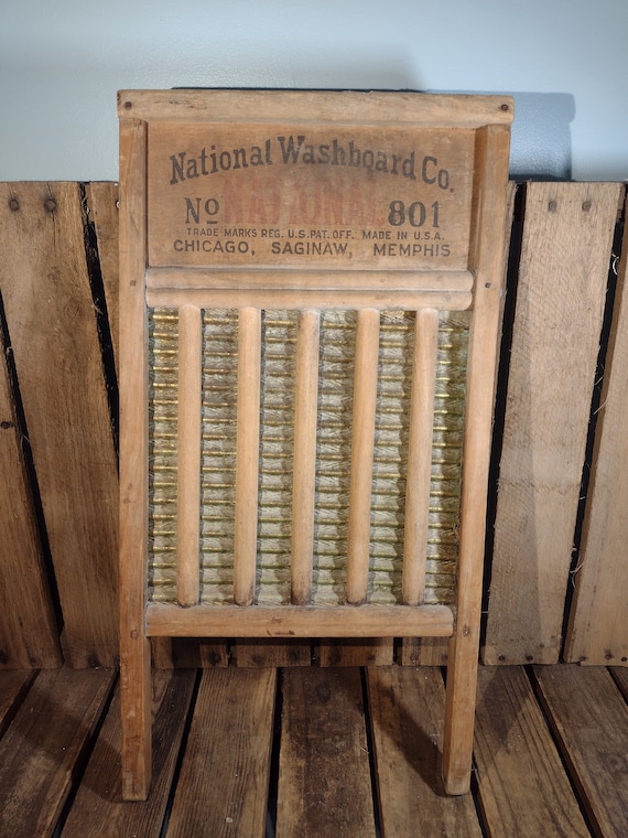 Antique National Washboard Co. No. 801: Rustic Farmhouse Laundry
