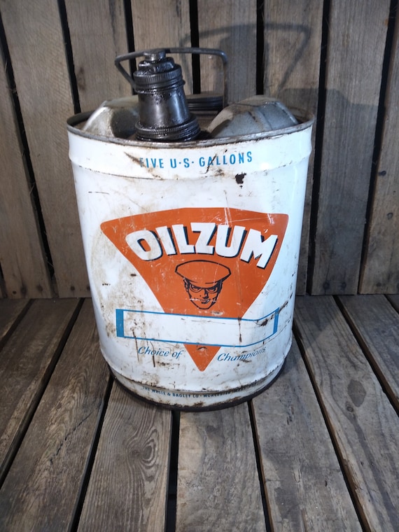 Vintage Oilzum Oil Can: Rusty Dented Decor - Etsy