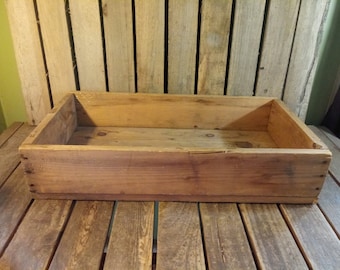 Vintage Wooden Storage Box Rustic Farmhouse Crate Organizer