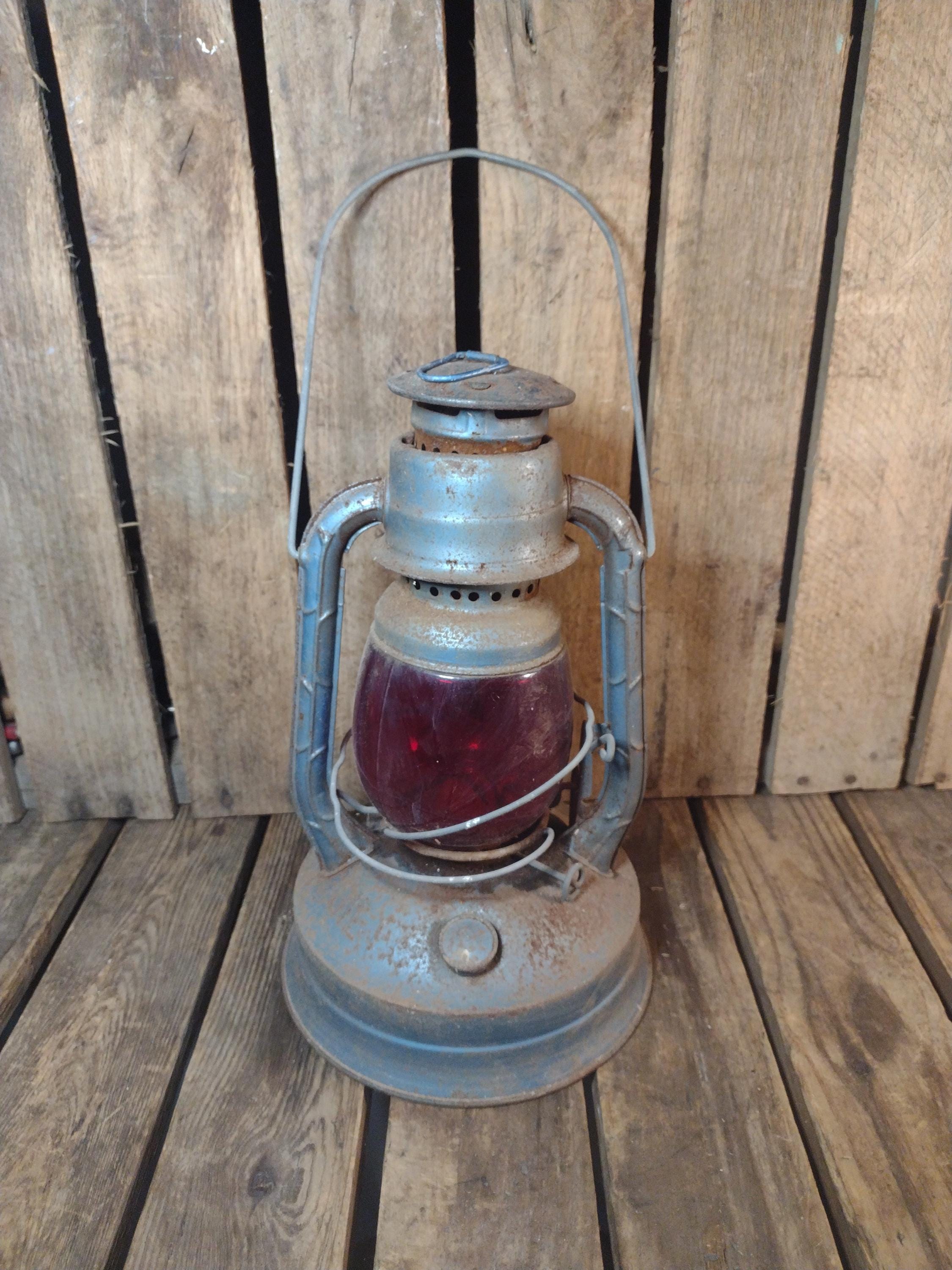 RUSS社 Little Miracles 陶器 ルームライト ヴィンテージ Vintage Rusty Dietz Little Wizard Blue Kerosene Lantern Red Glass