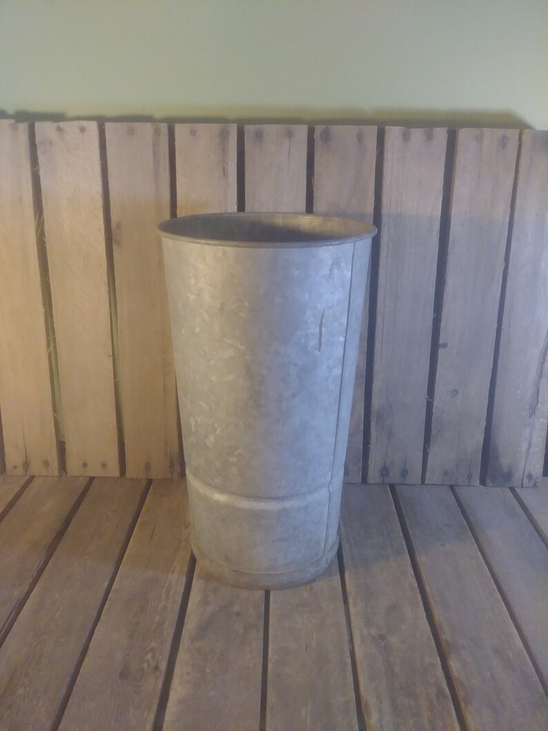 Vintage Metal Bucket Metal Trash Bucket Etsy