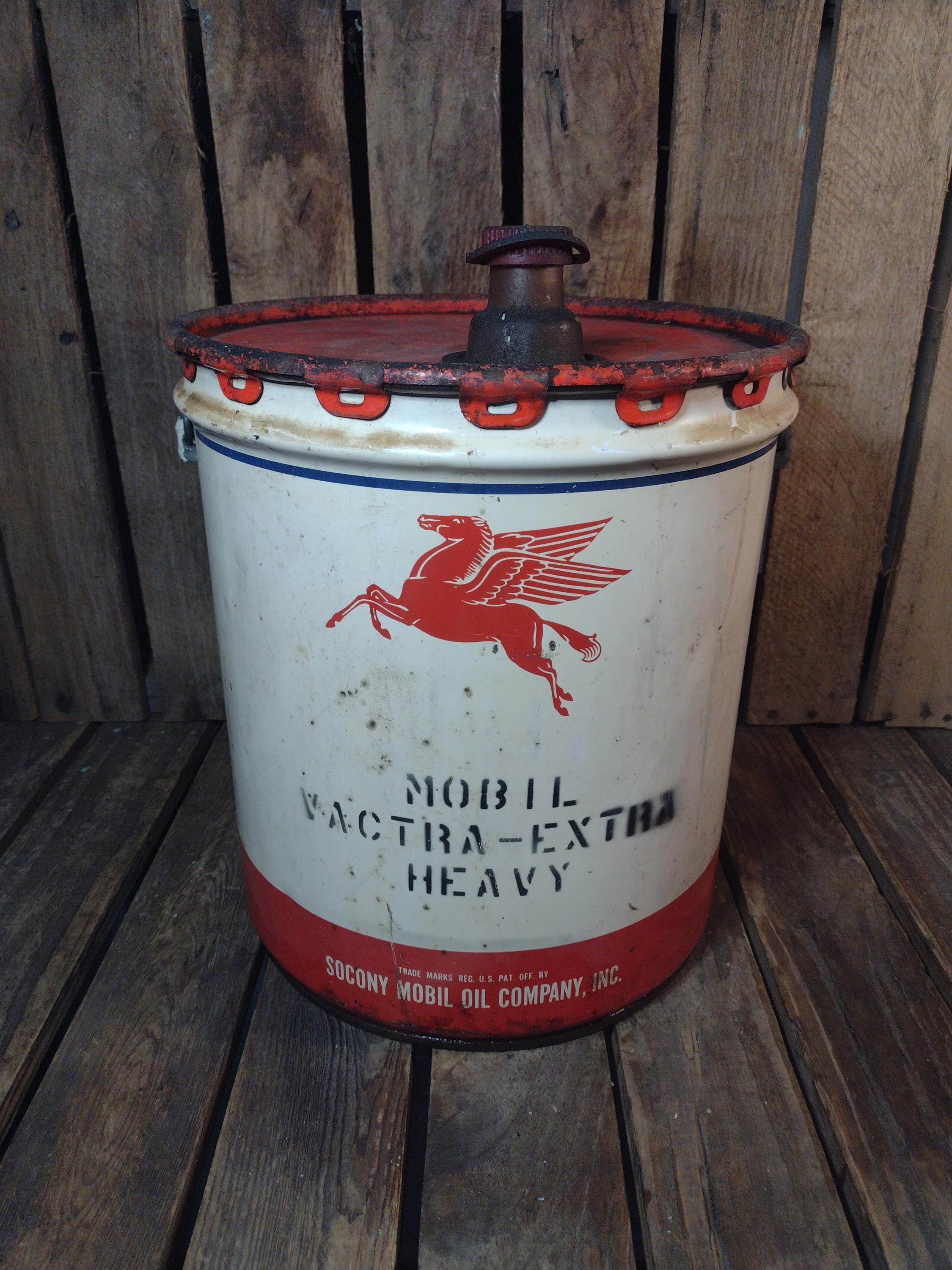 Vintage Mobil Oil Can – Pegasus Tin, 5-gallon Industrial Pail - Etsy