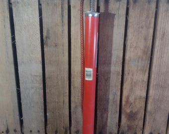 Vintage Red Metal Bicycle Pump: Working Retro Cycling Tool