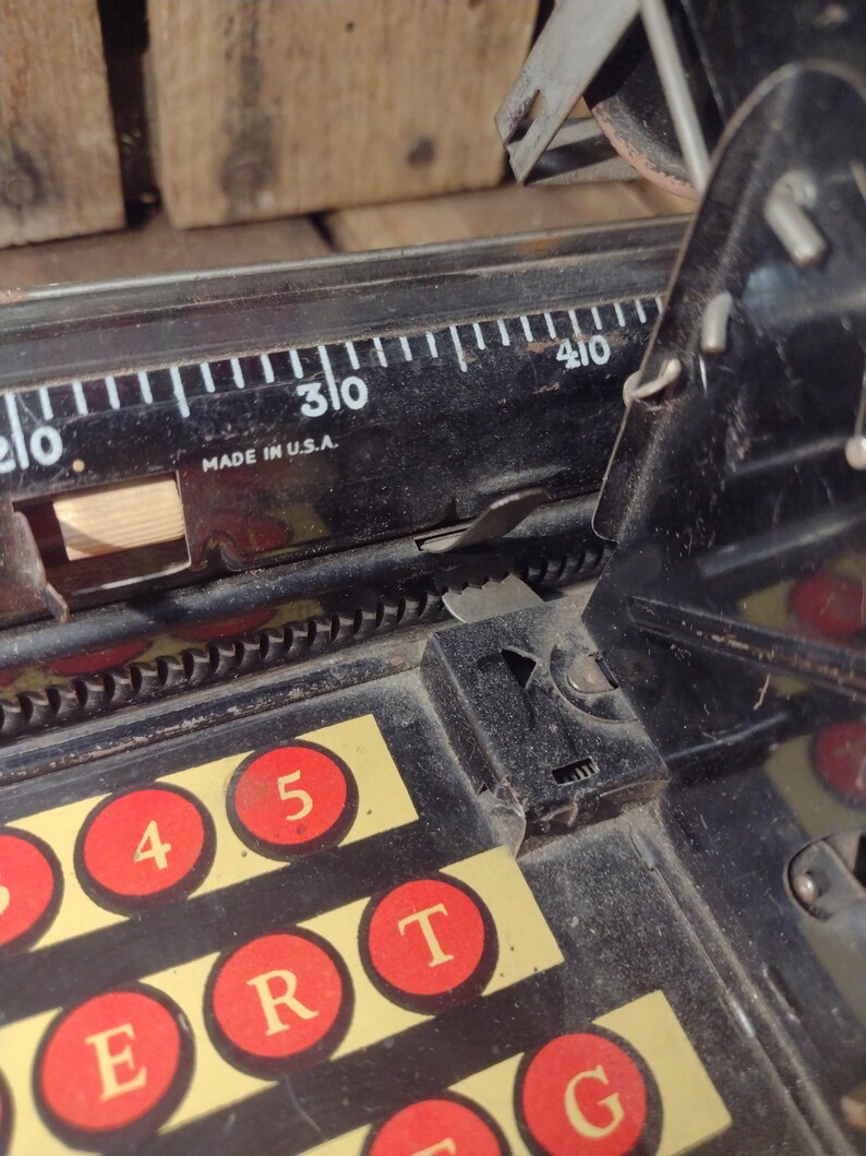 Typewriter Ruler Working MR Dial Tin Typewriter Toy: Vintage Red Dial Decor - Etsy