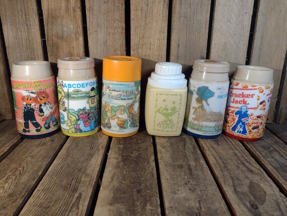 Vintage Character Thermos Set: 80s Retro Display Bottles - Etsy