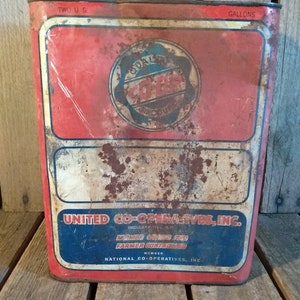 Vintage Oil Can, United Co Operatives Inc Metal Can