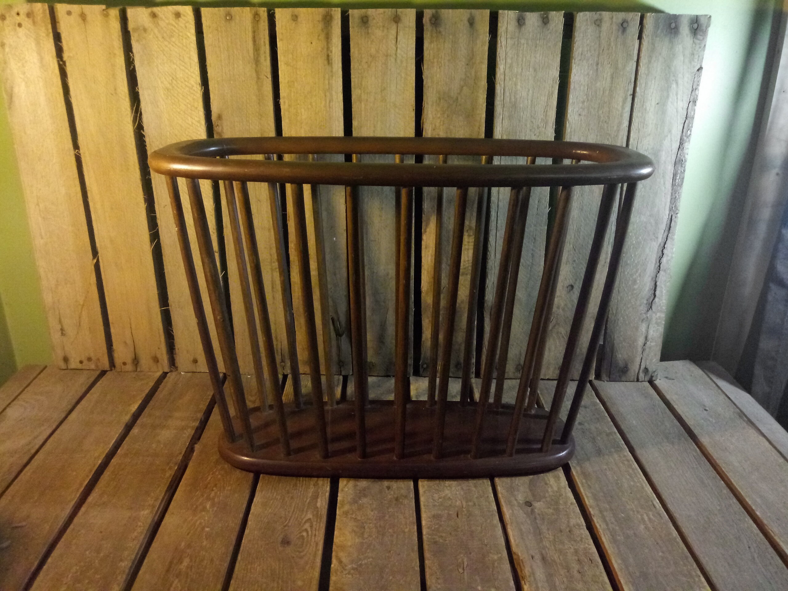 Vintage Wooden Magazine Rack: Mid-century Modern Storage Organizer