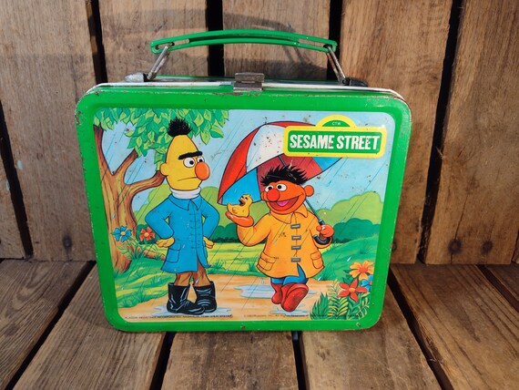 Vintage 80s Sesame Street Lunchbox with Thermos