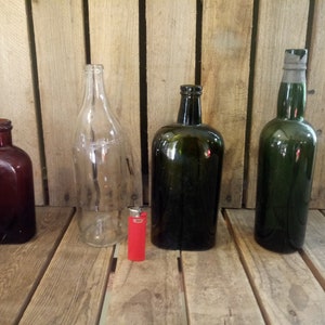 4 Antique Glass Bottles