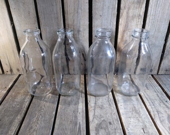 4 vintage glasflaskor