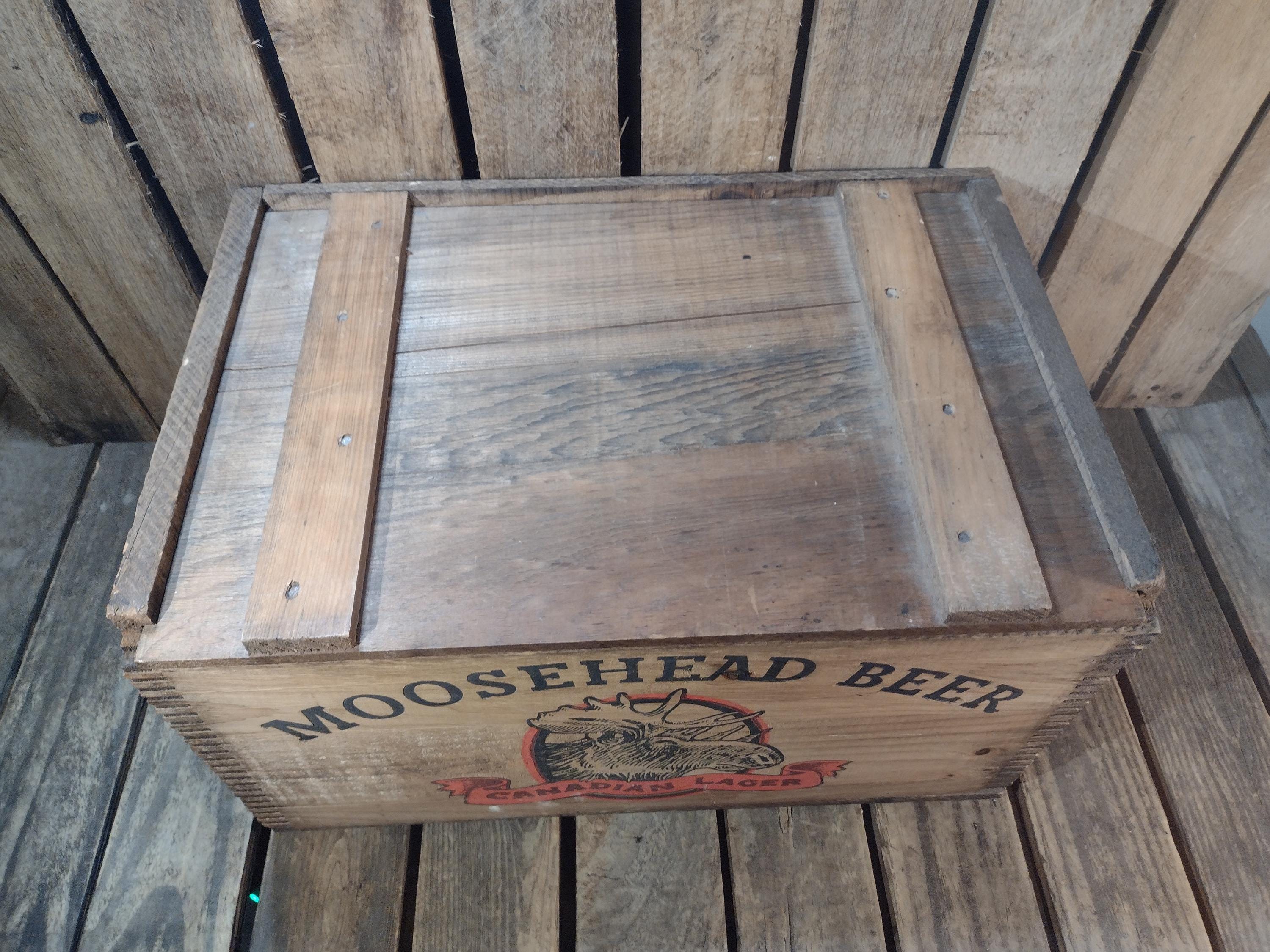 Vintage Moosehead Beer Wooden Crate – Canadian Lager Wood Box