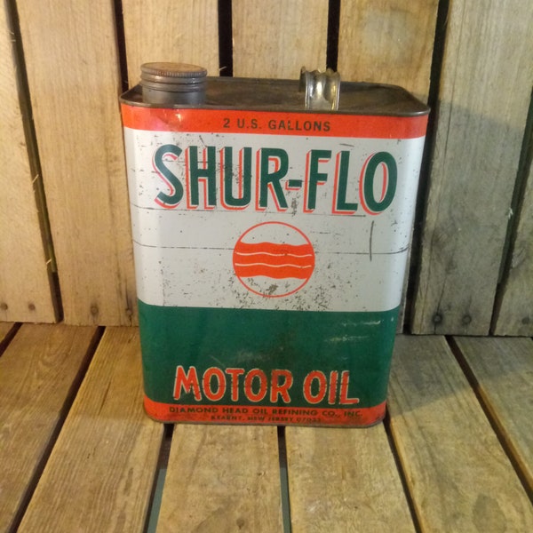 Shur Flo huile moteur peut, huile Vintage peut