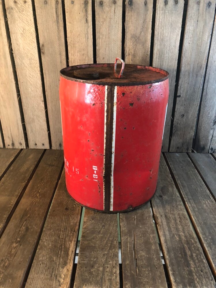 Vintage Citco 5 Gallon Can, Rusty Red Oil Can, Metal Oilcan, - Etsy