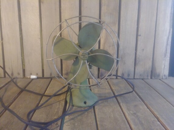 Small Vintage Fan Kwik Kool Green Metal Small Vintage Fan Kwik Kool Green Metal