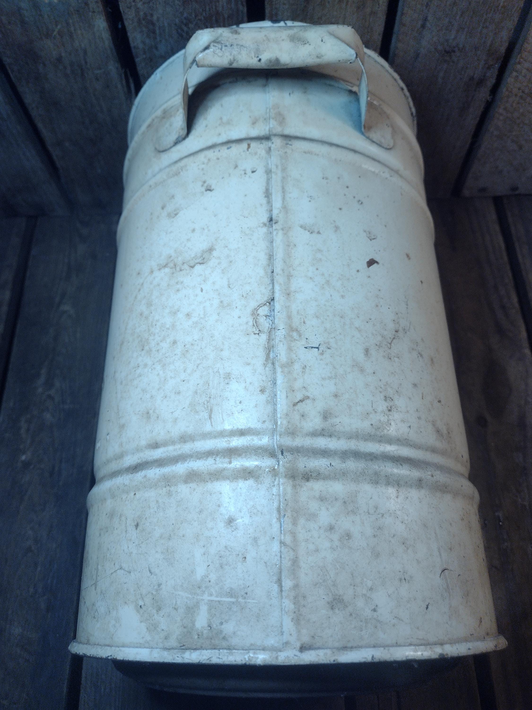 Vintage Metal Kerosene Tank With Gauge and Spring Cap – 16x10x9