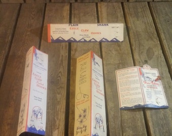 4 Packs Of Vintage Fishing Hooks