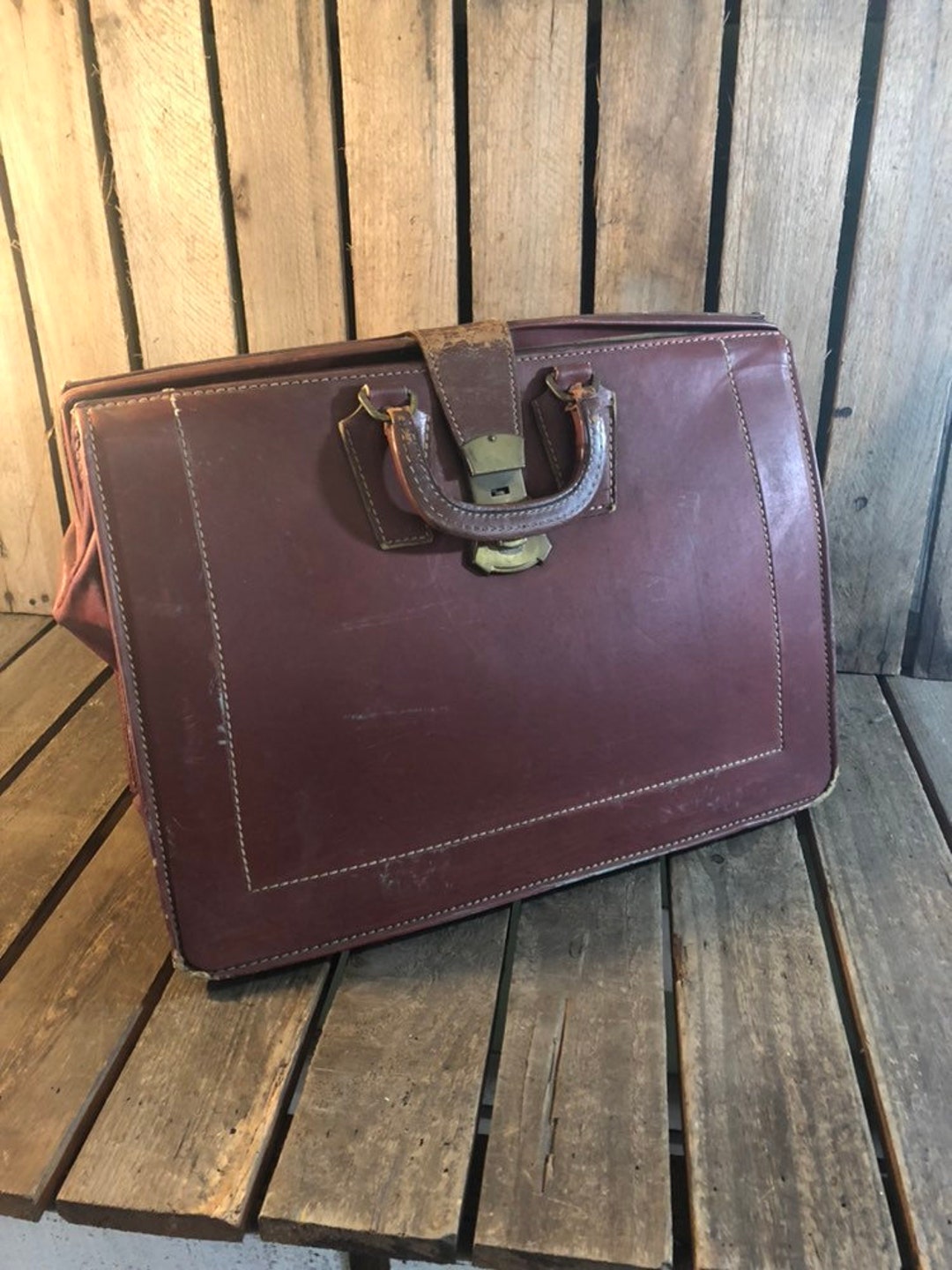 Vintage Camel Briefcase Etsy