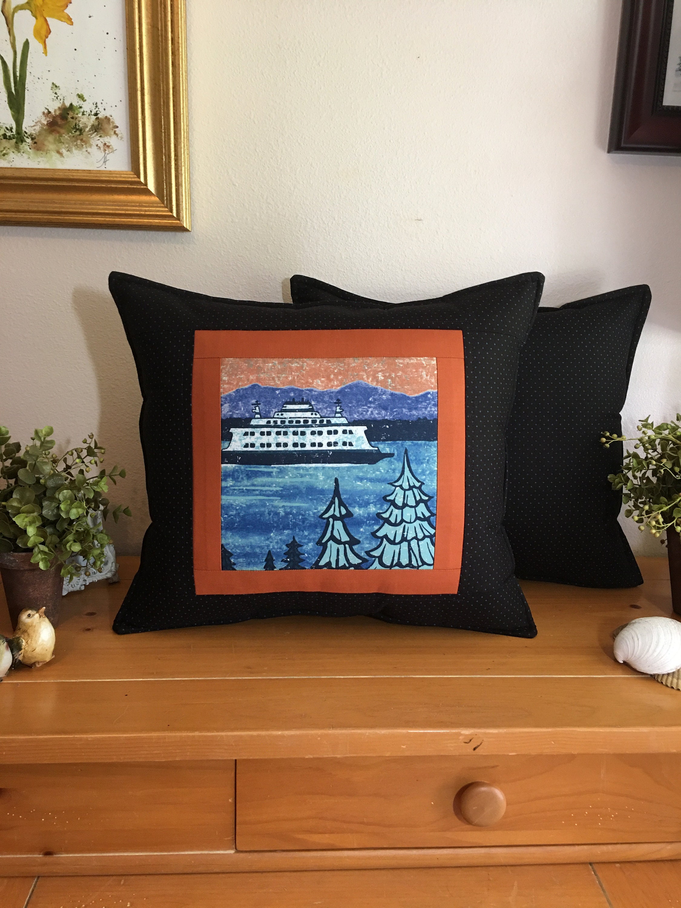RETRO FERRY BOAT Throw Pillow Estado de Washington Noroeste Etsy