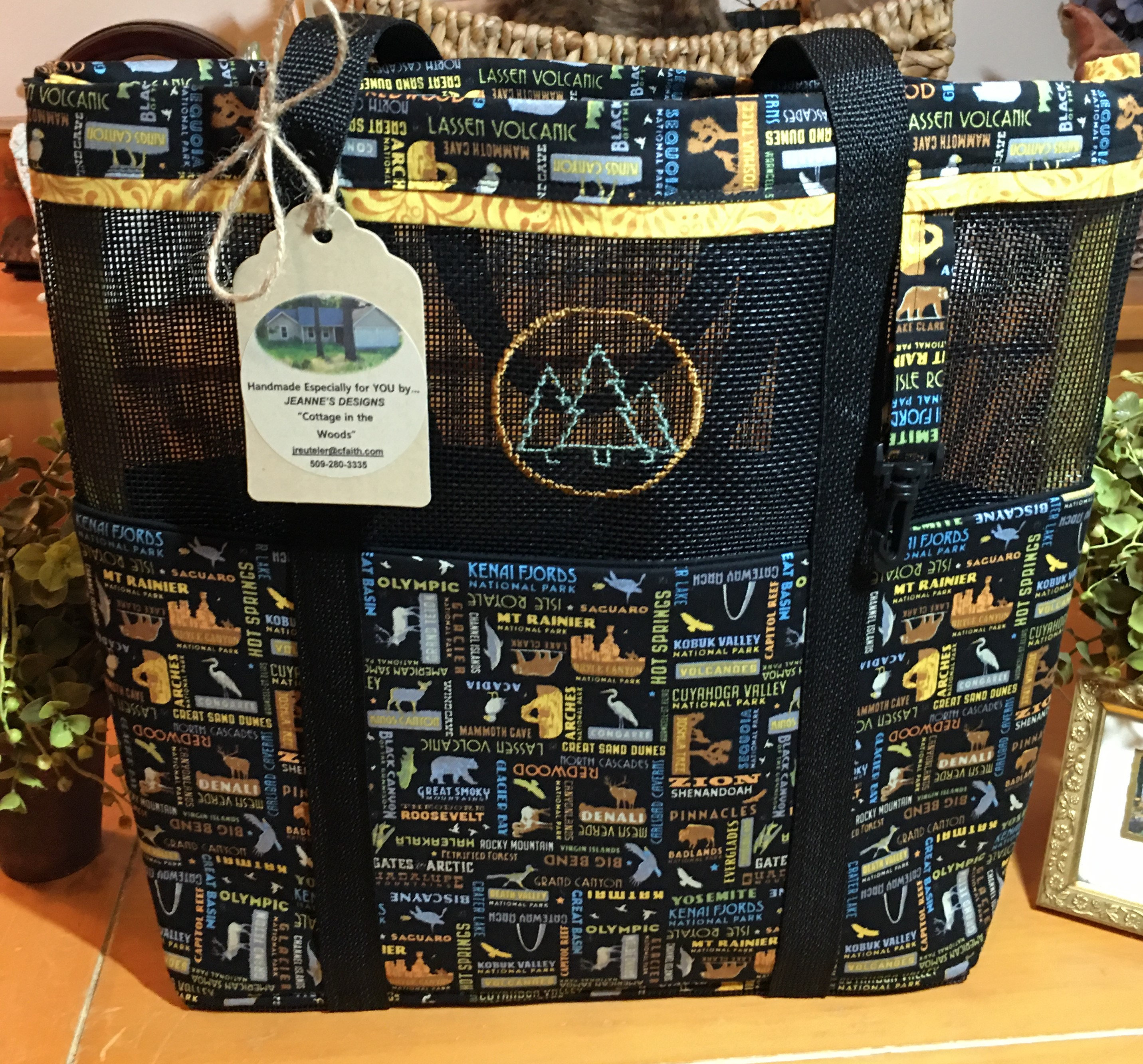 NATIONAL PARKS Tote Bag with 6 Pockets Vinyl Mesh Names and Etsy