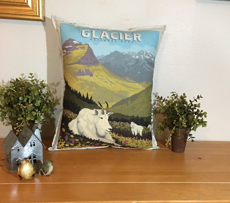 GLACIER GROUP National Park Poster Pillows, Montana National Parks