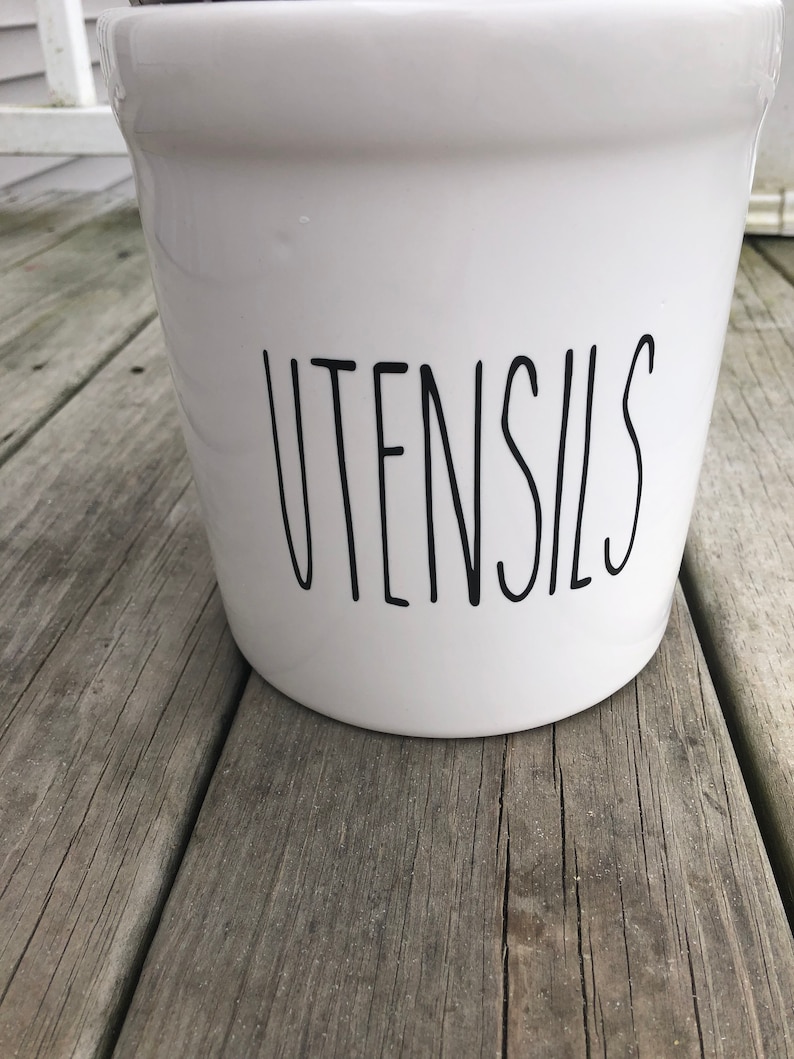 Craft Supplies Utensils Vinyl Decal - Jar Decal Canister Vinyl Sticker Farmhouse Vinyl Decal Rae Dunn Inspired Canister Decal