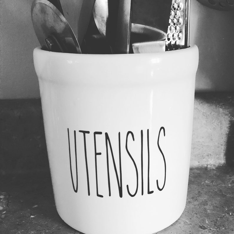 Craft Supplies Utensils Vinyl Decal - Jar Decal Canister Vinyl Sticker Farmhouse Vinyl Decal Rae Dunn Inspired Canister Decal