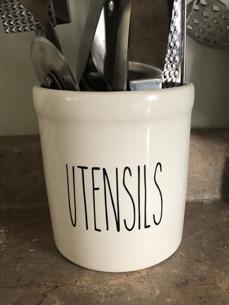 Craft Supplies Utensils Vinyl Decal - Jar Decal Canister Vinyl Sticker Farmhouse Vinyl Decal Rae Dunn Inspired Canister Decal