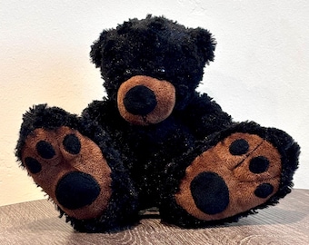 Fancy Zoo Bestia Big Feet Footed BLACK BEAR Plush 9" Super Soft