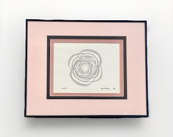 Vintage 1991 Signed Minimalist Abstract Knot 10 Framed Art By John Peterson