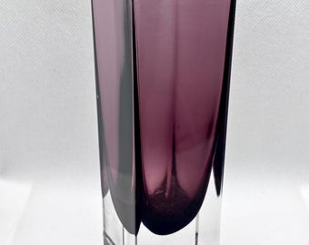 Jarrón antiguo de Murano o Sanyu - Morado y transparente