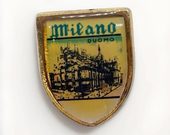 Vintage Milano Duomo Enamel Pin Milan Italy