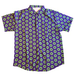 Green/Purple Fishman Donut Button Down Shirt - Phish