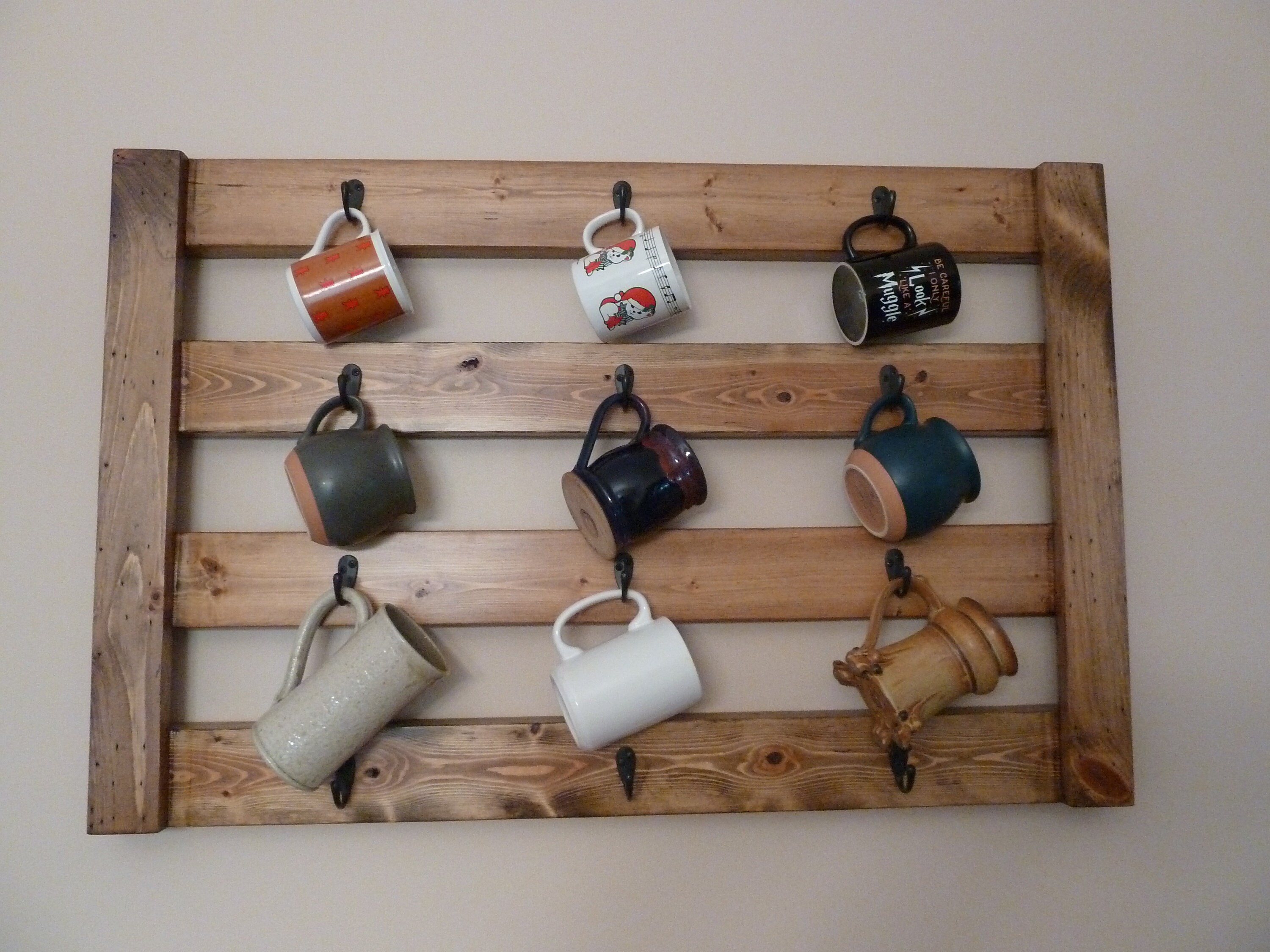 Handmade Coffee Mug Holder Rustic Kitchen Decor Etsy