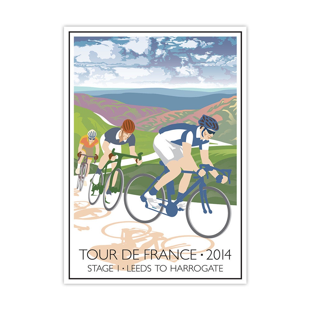 Tour De France Poster Cycling Gift Bicycle Art Limited | Etsy