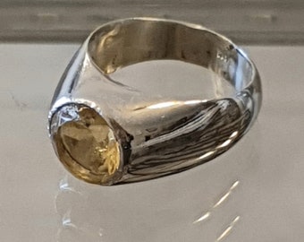 Handmade Citrine Gemstone Ring: 925 Sterling Silver, November Birthstone