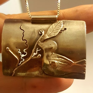 Unique Bird Necklace,Bird necklace ,Sterling bird necklace ,Pigeon pendant, Silver dove pendant, Peace Dove Jewelry, Handmade Bird necklace