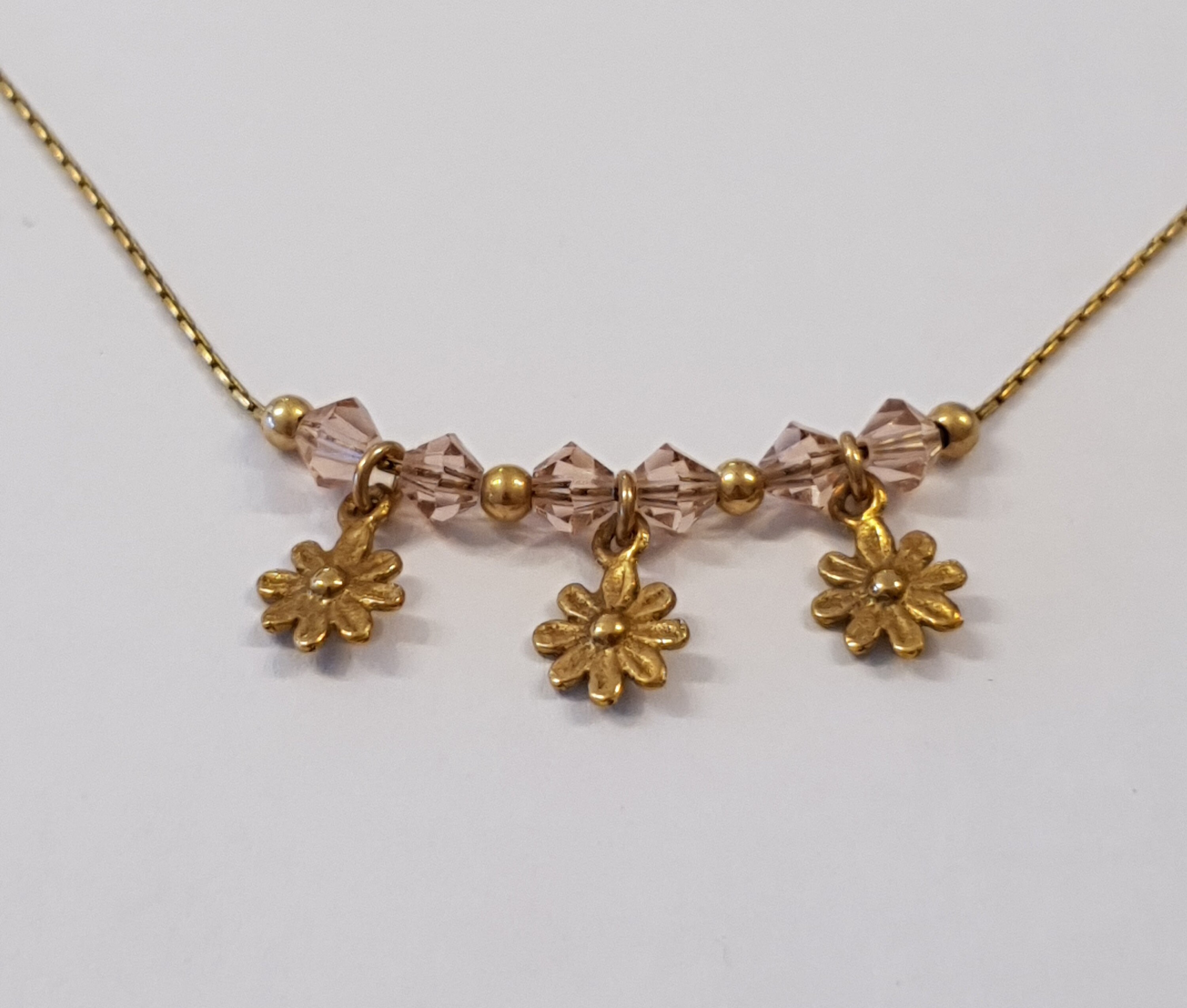Flower jewelry Flower necklace Tiny flower necklace Gold Etsy