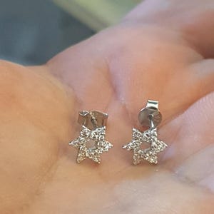 Tiny Stud Star of David Earrings, Silver Star of David earrings, Kabbalah earrings, CZ Star of David, Bat Mitzvah gift, Jewish Earrings gift