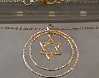 Jewish pendant, Kabbalah necklace, Judaica pendant, Jewish jewelry, Kabbalah pendant, Gold Star of David, Star of David pendant,Star pendant