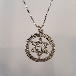 Jewish pendant, Kabbalah necklace, Kabbalah jewelry, Handmade judaica pendant, Jewish jewelry,Kabbalah pendant,Silver necklace,Star of David